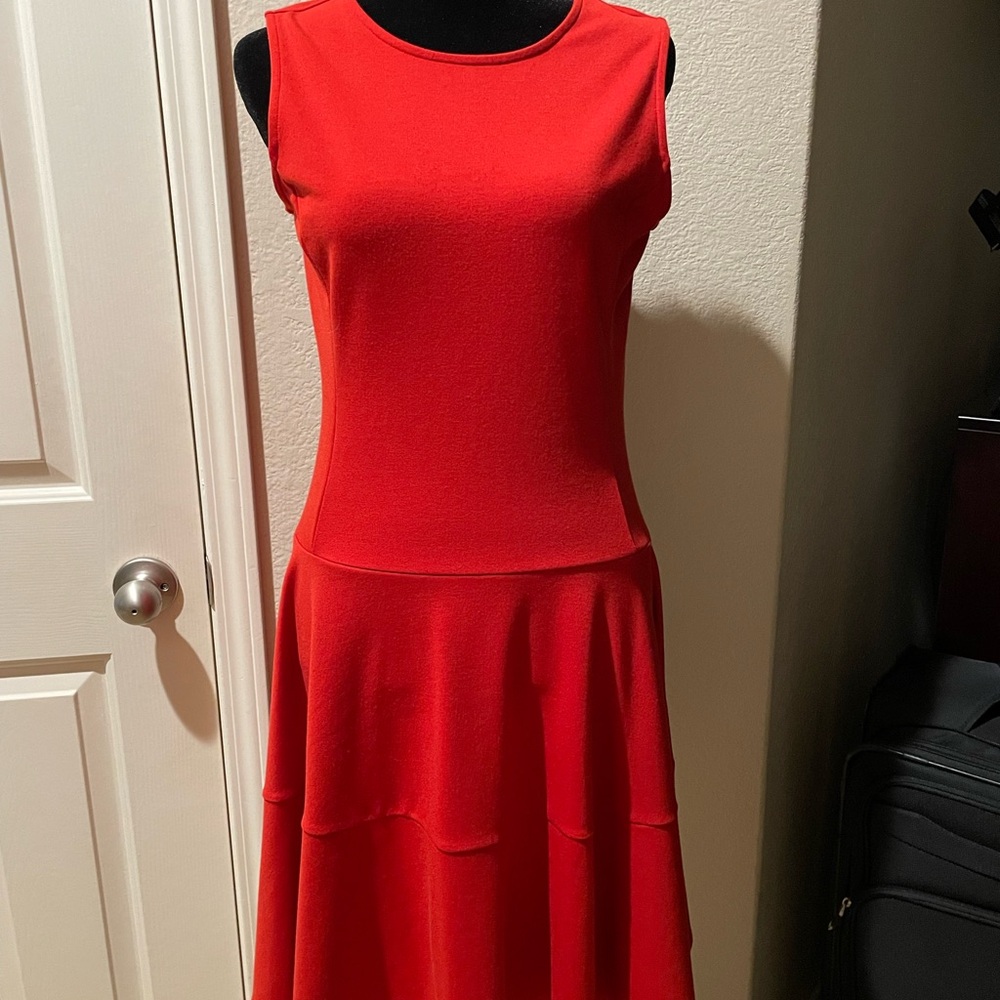 J Crew Elegant Burnt Orange Sleeveless Drop Waist Dress